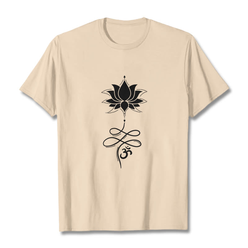Buddha Stones Lotus OM Sanskrit T-Shirt - Biskuit - 2XL - image 8