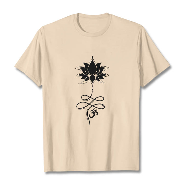 Buddha Stones Lotus OM Sanskrit T-Shirt - Biskuit - 2XL - image 8