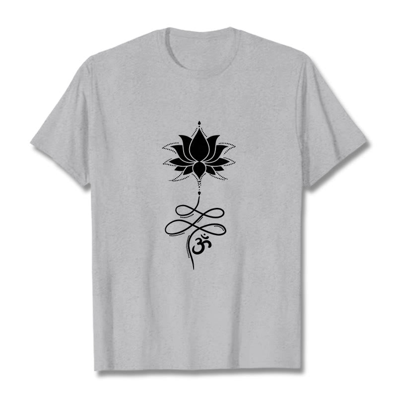 Buddha Stones Lotus OM Sanskrit T-Shirt - Hellgrau - 2XL - image 20