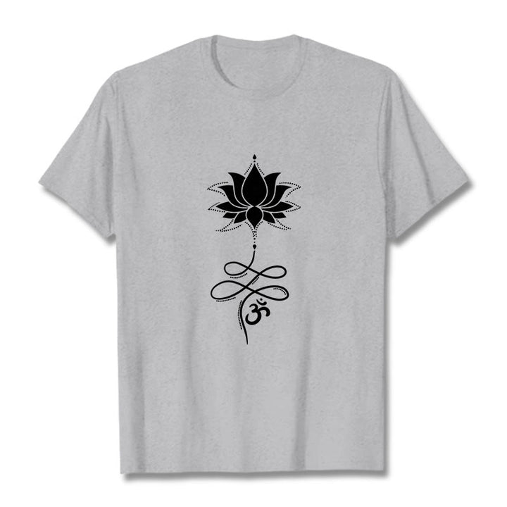 Buddha Stones Lotus OM Sanskrit T-Shirt - Hellgrau - 2XL - image 20