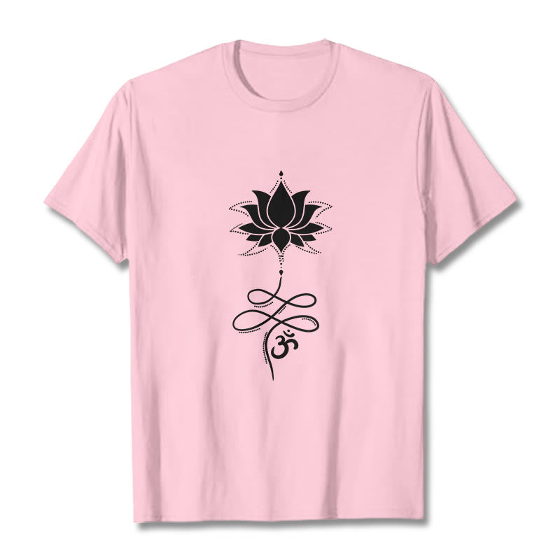 Buddha Stones Lotus OM Sanskrit T-Shirt - Hellrosa - 2XL - image 12