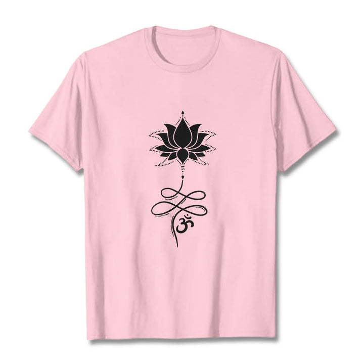 Buddha Stones Lotus OM Sanskrit T-Shirt - Hellrosa - 2XL - image 12