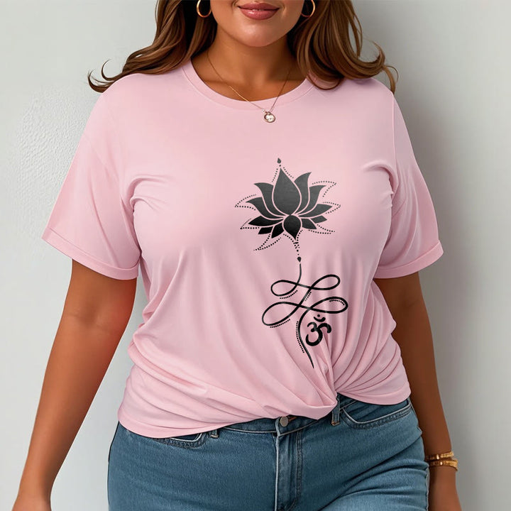 Buddha Stones Lotus OM Sanskrit T-Shirt - image 13