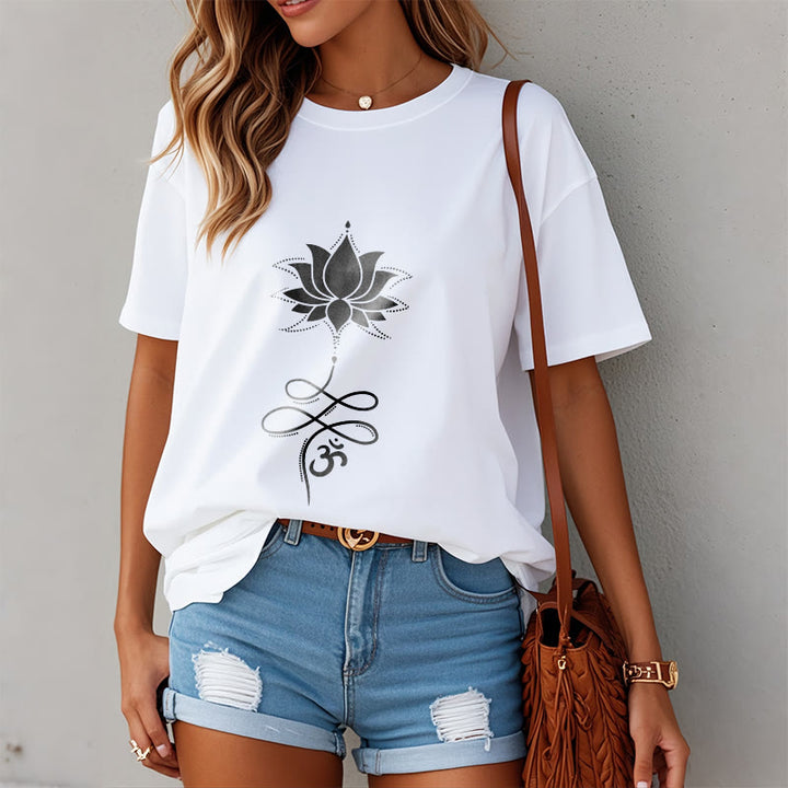 Buddha Stones Lotus OM Sanskrit T-Shirt - image 8