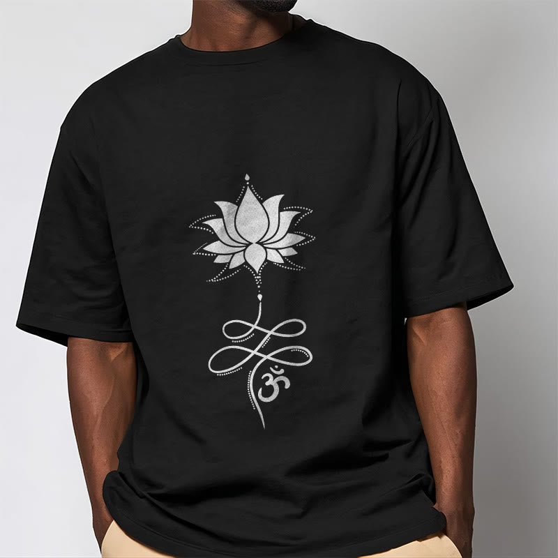 Buddha Stones Lotus OM Sanskrit T-Shirt - image 1