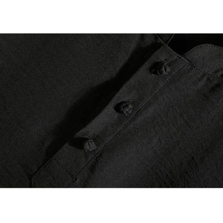 Buddha Stones Vintage Casual Einfarbig Herren Kurzarm Hemd Jacke - image 7