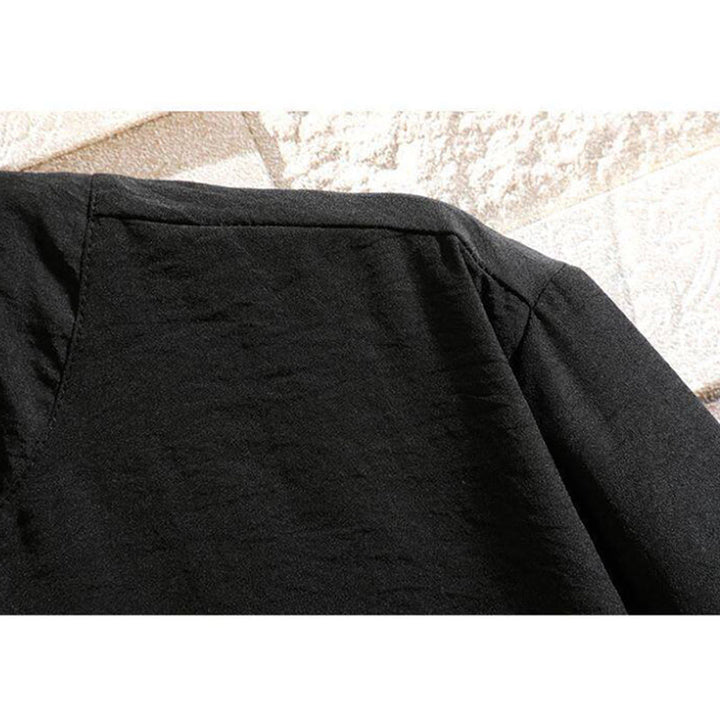 Buddha Stones Vintage Casual Einfarbig Herren Kurzarm Hemd Jacke - image 6