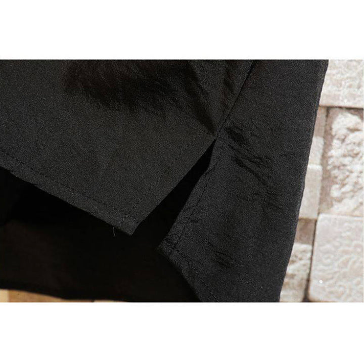 Buddha Stones Vintage Casual Einfarbig Herren Kurzarm Hemd Jacke - image 9