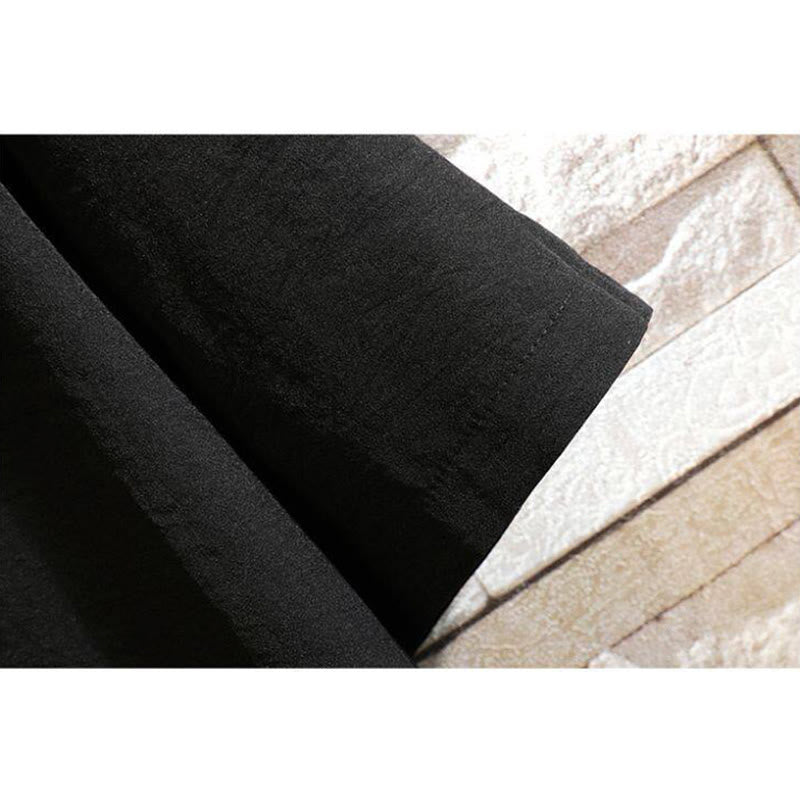 Buddha Stones Vintage Casual Einfarbig Herren Kurzarm Hemd Jacke - image 8