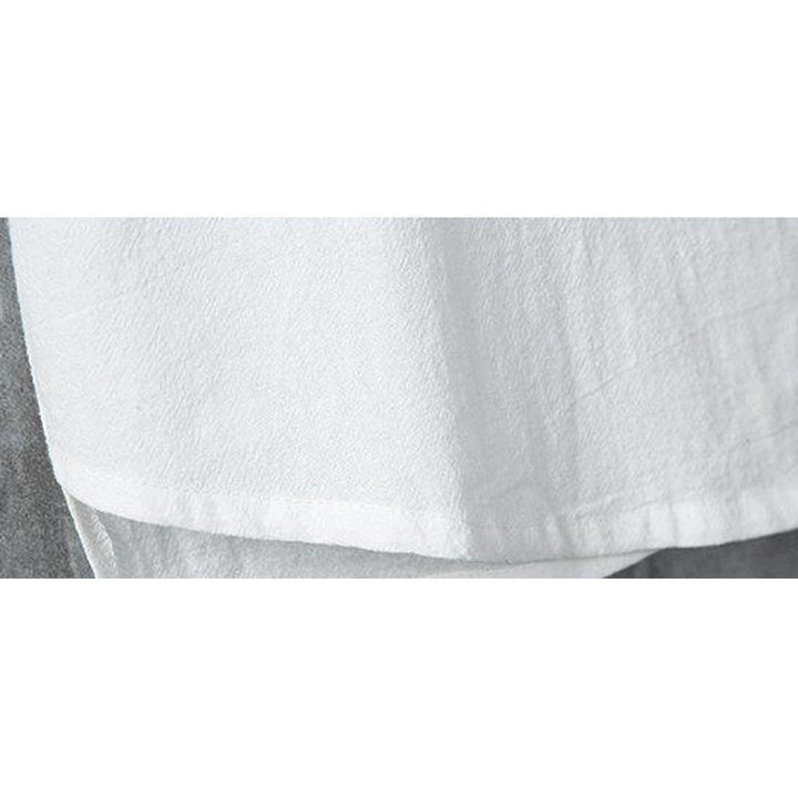 Buddha Stones Herrenhemd aus Baumwolle und Leinen, kurzärmelig, für den Alltag und Freizeit - image 9