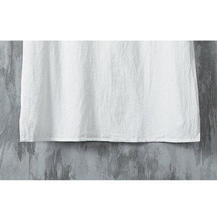 Buddha Stones Herrenhemd aus Baumwolle und Leinen, kurzärmelig, für den Alltag und Freizeit - image 7