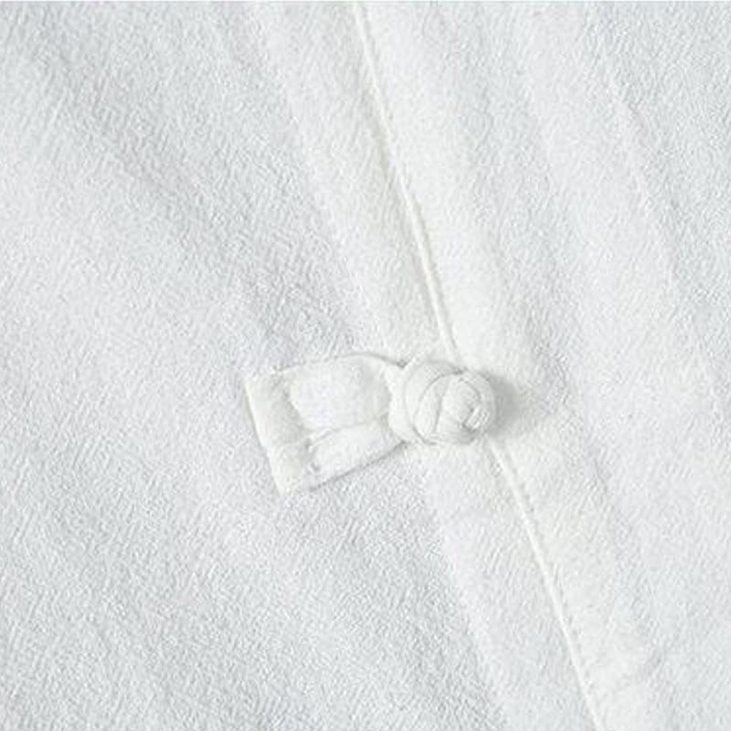 Buddha Stones Herrenhemd aus Baumwolle und Leinen, kurzärmelig, für den Alltag und Freizeit - image 3