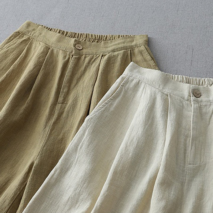 Buddha Stones Lässige, schlichte, lockere Damenhose aus Polyester mit weitem Bein und Taschen in der Länge 7–8 - image 17