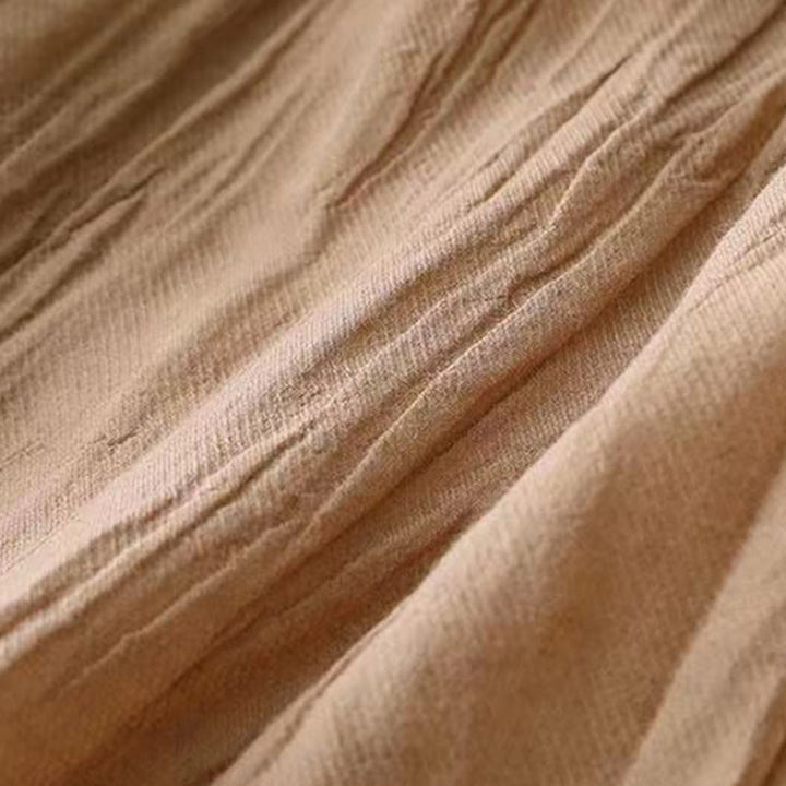 Buddha Stones Lässiges, schlichtes, handgefertigtes Midikleid mit Kordelzug in der Taille, ärmelloses Kleid aus Acryl mit Taschen - image 7