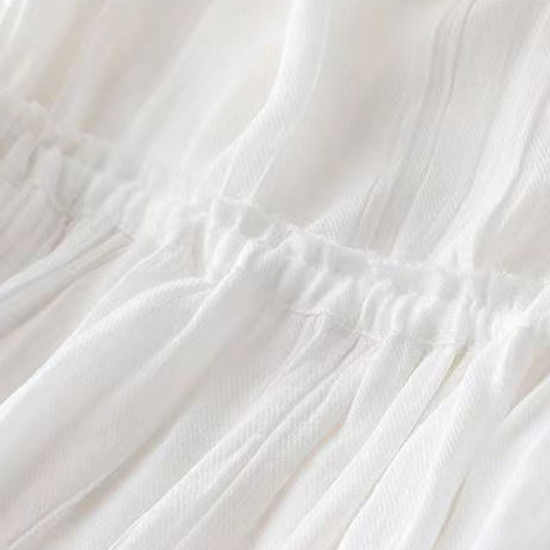 Buddha Stones Lässiges, schlichtes, handgefertigtes Midikleid mit Kordelzug in der Taille, ärmelloses Kleid aus Acryl mit Taschen - image 12