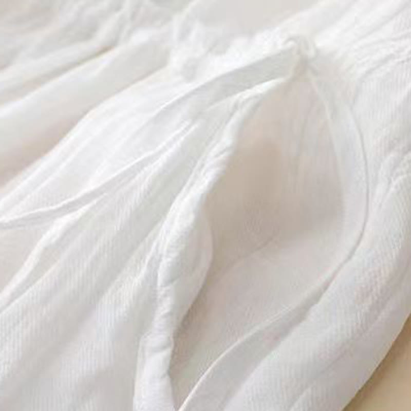 Buddha Stones Lässiges, schlichtes, handgefertigtes Midikleid mit Kordelzug in der Taille, ärmelloses Kleid aus Acryl mit Taschen - image 11