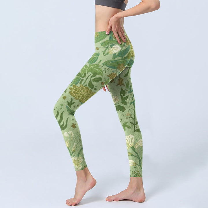 Buddha Stones Verschiedene Blumenblätter Musterdruck Gym Leggings Damen Yogahose - image 2