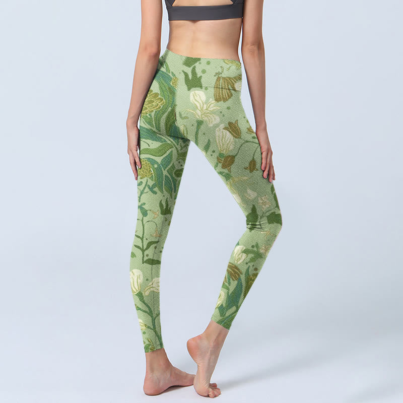 Buddha Stones Verschiedene Blumenblätter Musterdruck Gym Leggings Damen Yogahose - image 4