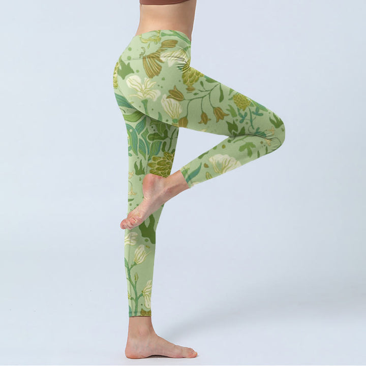 Buddha Stones Verschiedene Blumenblätter Musterdruck Gym Leggings Damen Yogahose - image 4