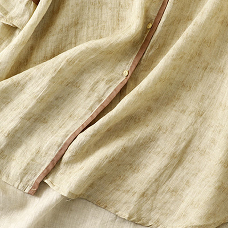 Buddha Stones Sommer-Midikleid aus Acryl mit Stickerei und Stehkragen, Dreiviertelärmeln - image 14