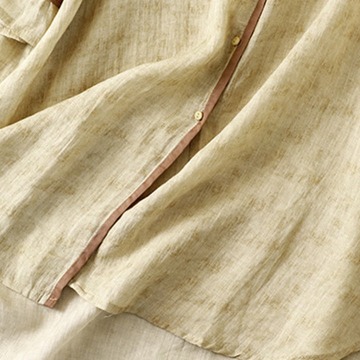 Buddha Stones Sommer-Midikleid aus Acryl mit Stickerei und Stehkragen, Dreiviertelärmeln - image 14