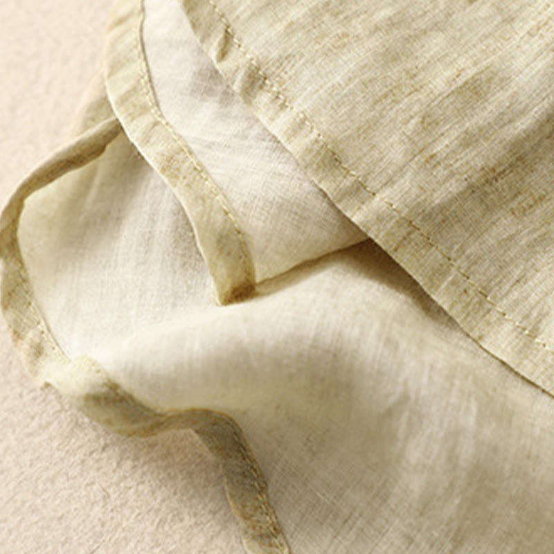 Buddha Stones Sommer-Midikleid aus Acryl mit Stickerei und Stehkragen, Dreiviertelärmeln - image 16