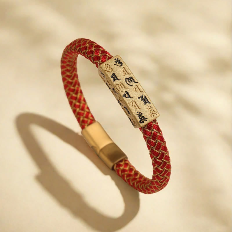 Armband mit Buddha Stones, tibetisch, Om Mani Padme Hum, verschiedene Farben, Seil, Goldfaden, Diamantknoten, Glücksschnalle
