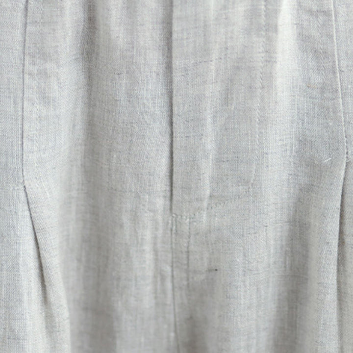 Buddha Stones Lässige Sommer-Haremshose aus Baumwolle und Leinen mit hoher Taille und Taschen für Damen - image 7