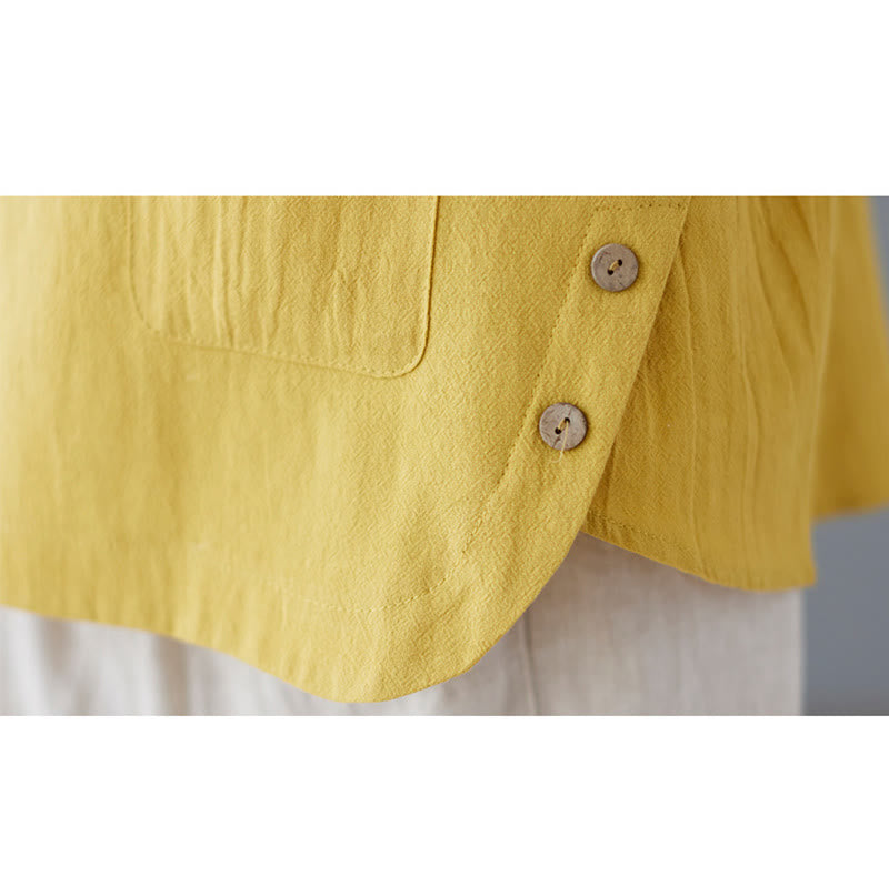 Damen-T-Shirt mit Buddha Stones -Motiv, Seitenschlitz, Rundhalsausschnitt, kurzen Ärmeln und Tasche aus Baumwoll-Polyester-Mischgewebe. - image 12