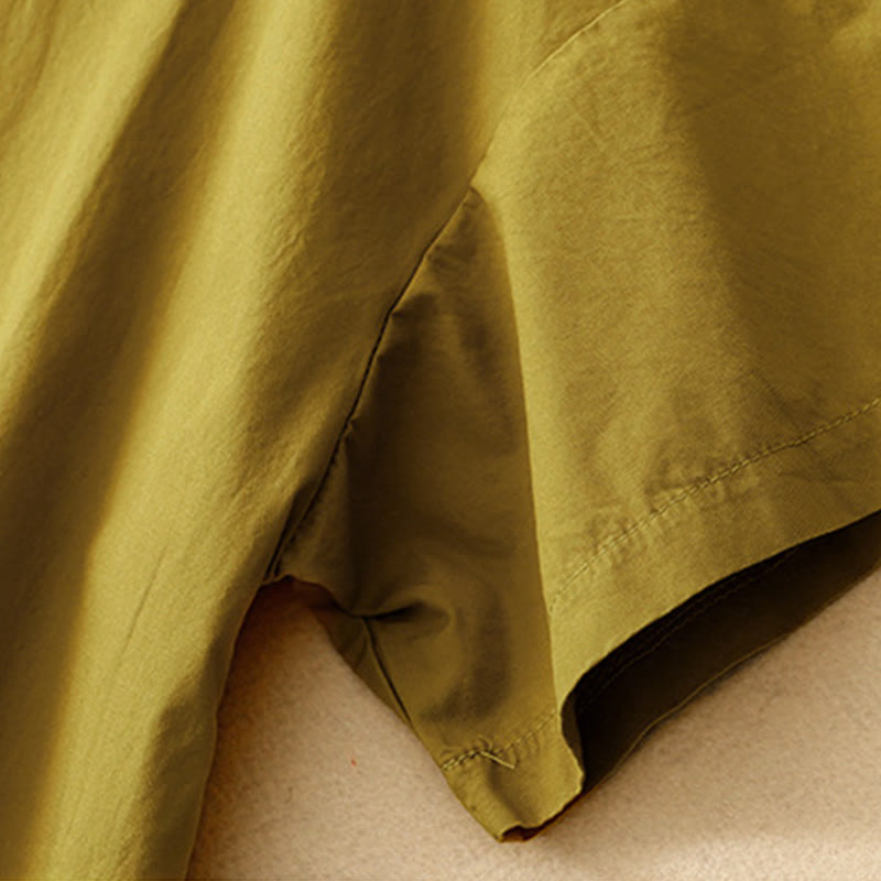 Buddha Stones Sommer-Midikleid mit schlichtem Rundhalsausschnitt und kurzen Ärmeln und Taschen - image 19