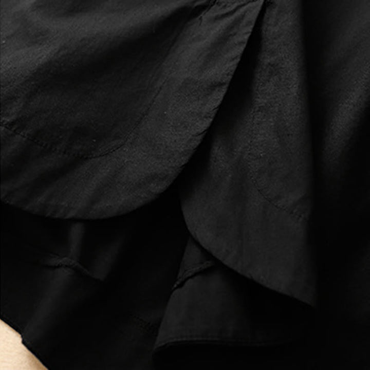 Buddha Stones Sommer-Midikleid mit schlichtem Rundhalsausschnitt und kurzen Ärmeln und Taschen - image 13