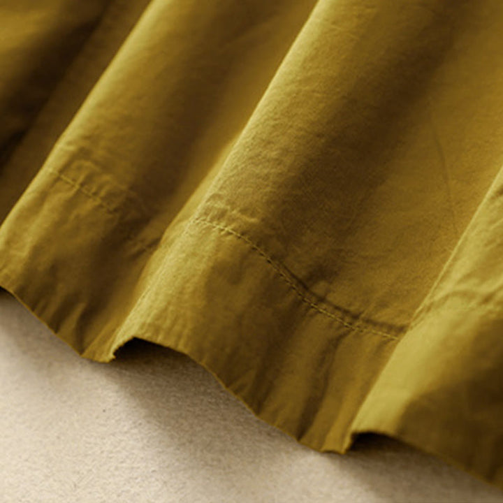 Buddha Stones Sommer-Midikleid mit schlichtem Rundhalsausschnitt und kurzen Ärmeln und Taschen - image 22