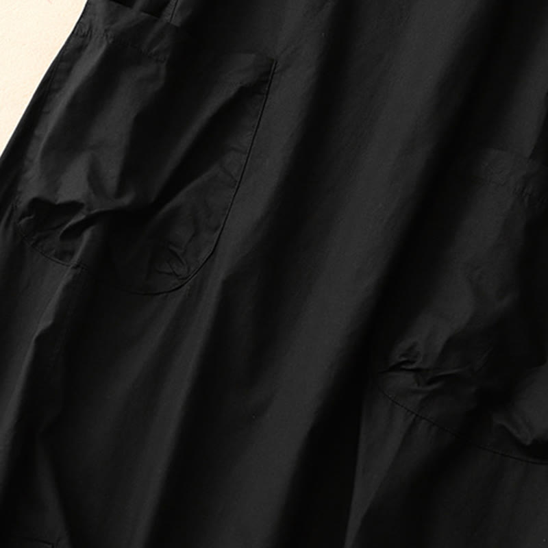 Buddha Stones Sommer-Midikleid mit schlichtem Rundhalsausschnitt und kurzen Ärmeln und Taschen - image 11