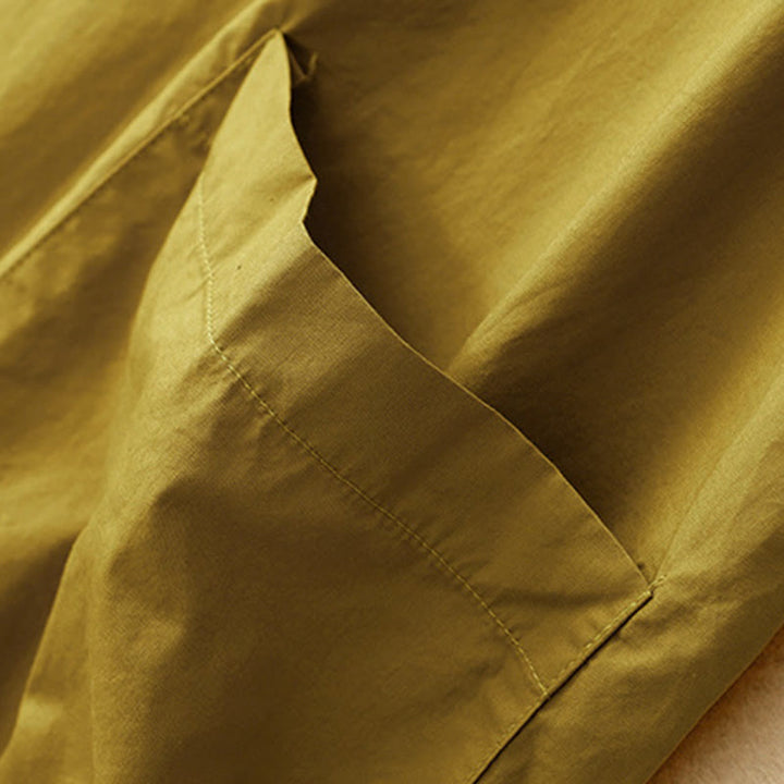 Buddha Stones Sommer-Midikleid mit schlichtem Rundhalsausschnitt und kurzen Ärmeln und Taschen - image 20