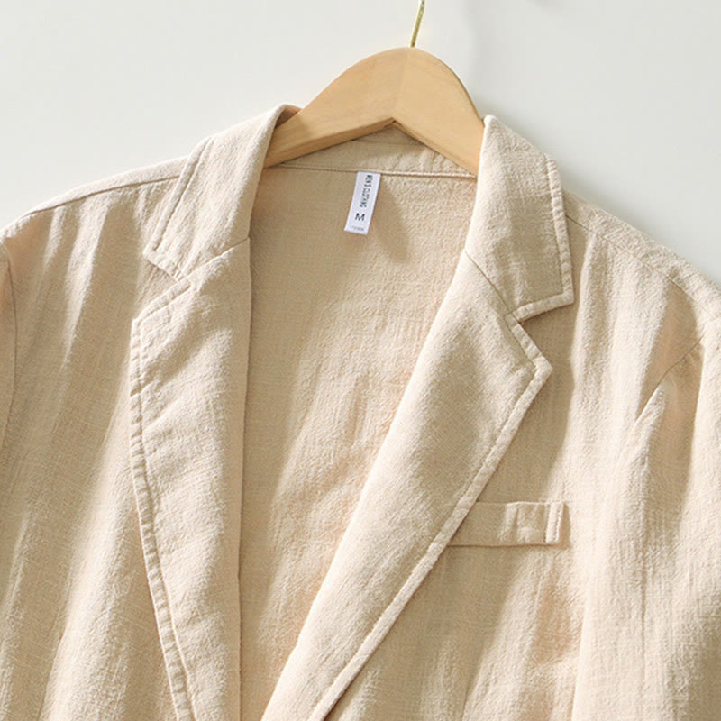 Buddha Stones Langarm-Knopfleiste Design Herren-Baumwoll-Leinen-Jackenhemd mit Taschen - image 11