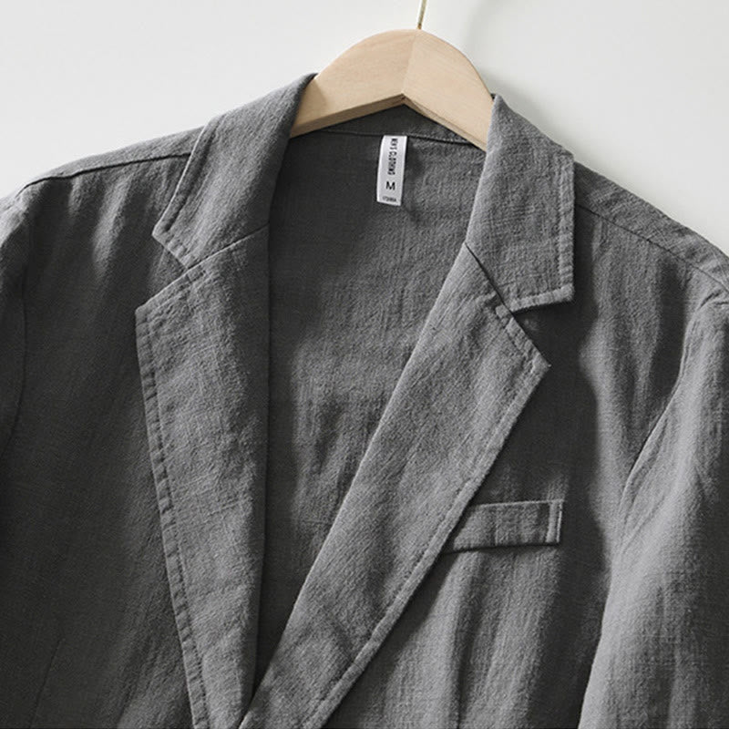 Buddha Stones Langarm-Knopfleiste Design Herren-Baumwoll-Leinen-Jackenhemd mit Taschen - image 28