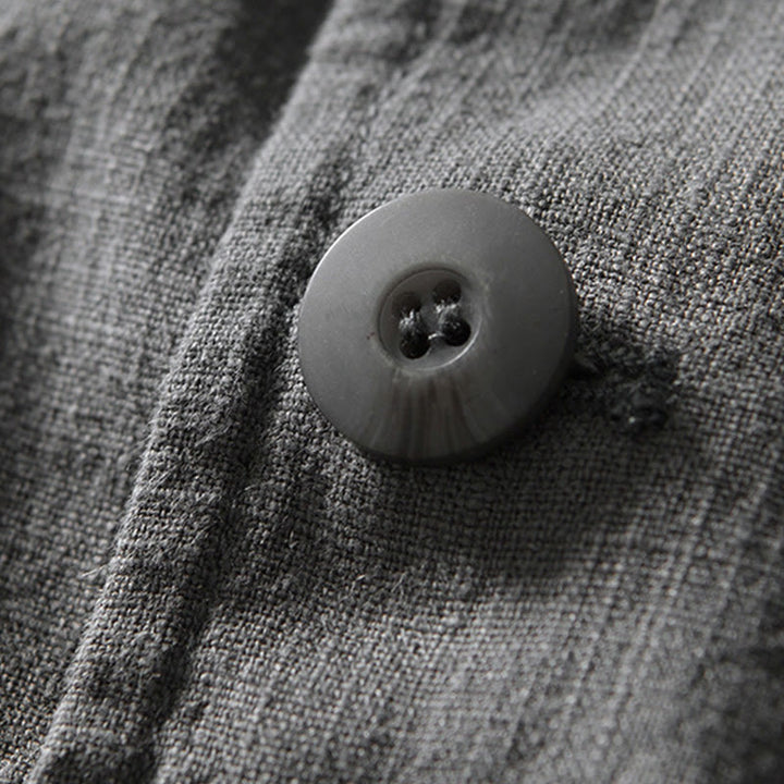 Buddha Stones Langarm-Knopfleiste Design Herren-Baumwoll-Leinen-Jackenhemd mit Taschen - image 30