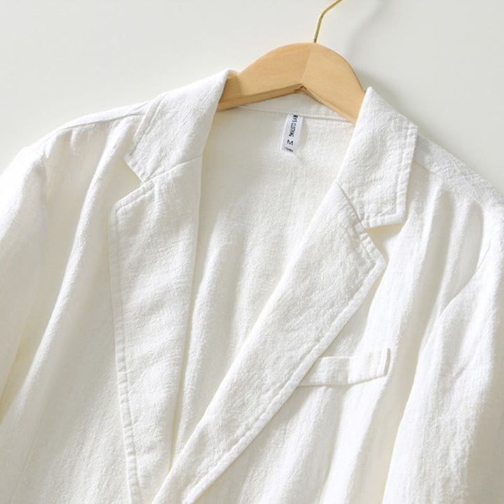 Buddha Stones Langarm-Knopfleiste Design Herren-Baumwoll-Leinen-Jackenhemd mit Taschen - image 6