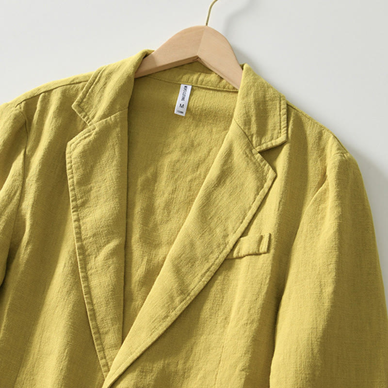 Buddha Stones Langarm-Knopfleiste Design Herren-Baumwoll-Leinen-Jackenhemd mit Taschen - image 23