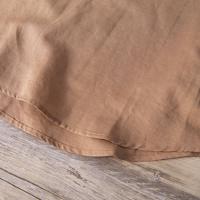 Buddha Stones Daily Plain Patch Farblich passendes Design Herren Kurzarmhemd aus Baumwolle und Leinen - image 16