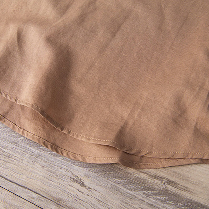 Buddha Stones Daily Plain Patch Farblich passendes Design Herren Kurzarmhemd aus Baumwolle und Leinen - image 16