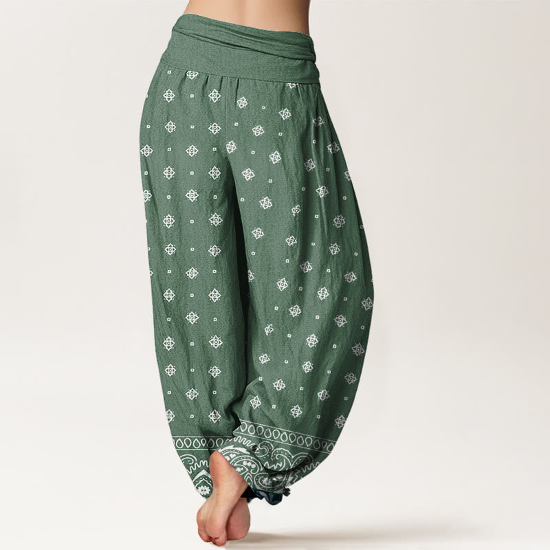 Buddha Stones Paisley Geometrisches Muster Damen Haremshose mit elastischer Taille - image 2
