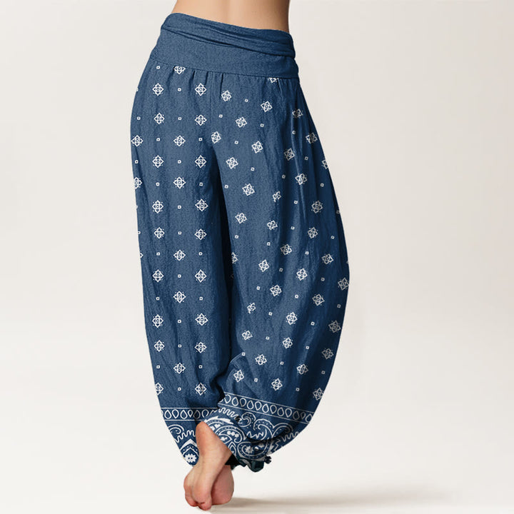 Buddha Stones Paisley Geometrisches Muster Damen Haremshose mit elastischer Taille - image 6