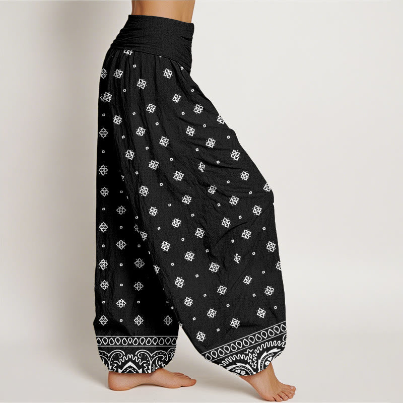 Buddha Stones Paisley Geometrisches Muster Damen Haremshose mit elastischer Taille - image 10