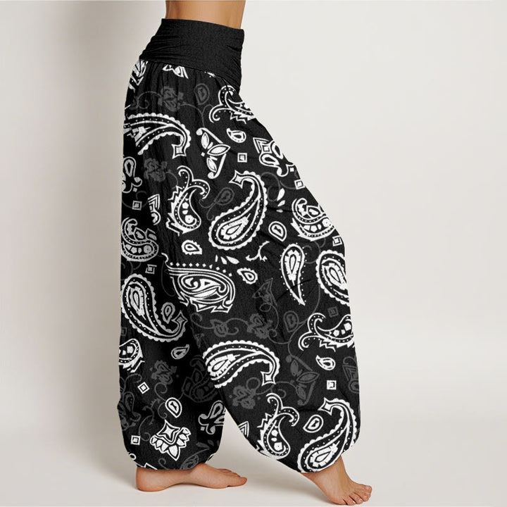 Buddha Stones Lässige Haremshose für Damen mit Paisley-Muster und elastischer Taille - image 3