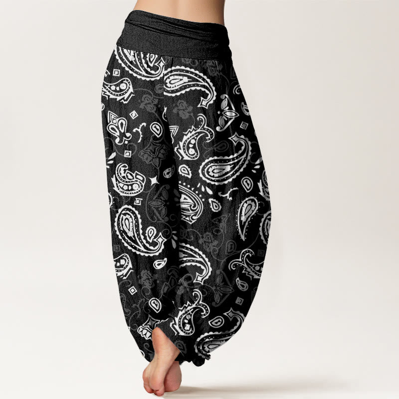 Buddha Stones Lässige Haremshose für Damen mit Paisley-Muster und elastischer Taille - image 2