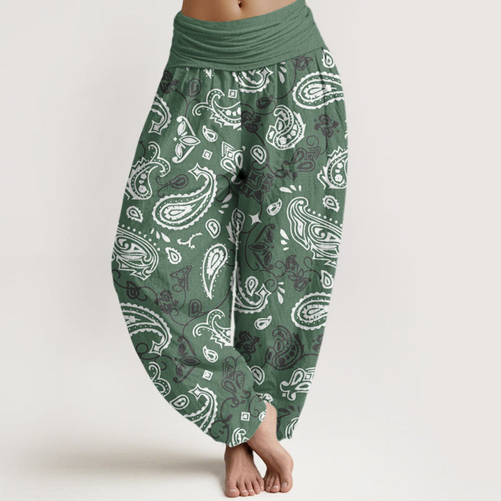 Buddha Stones Lässige Haremshose für Damen mit Paisley-Muster und elastischer Taille - MittelMeergrün - US22， UK/AU26，EU54 (6XL) - image 5