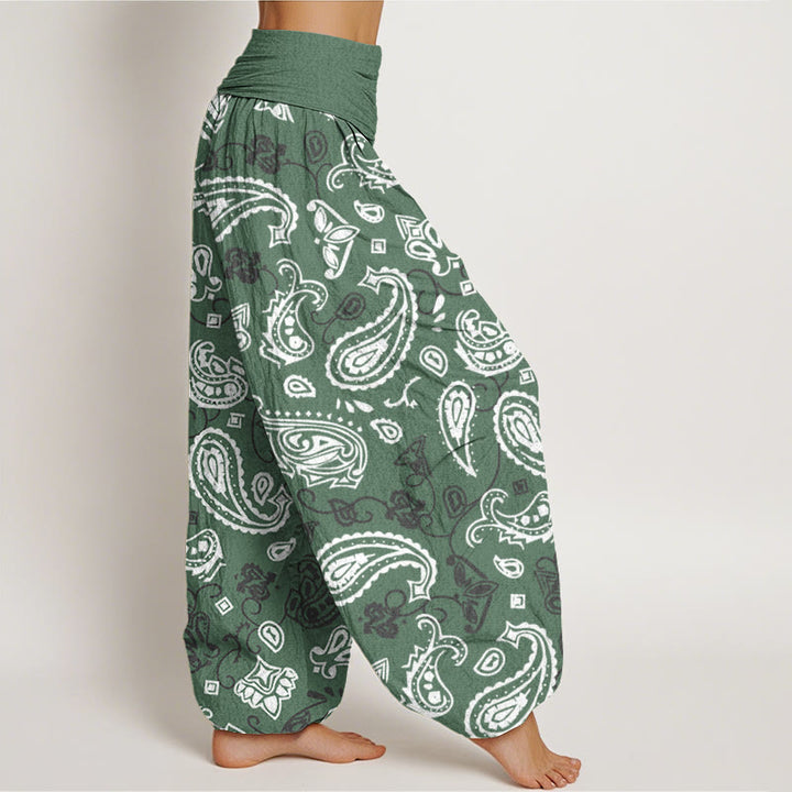 Buddha Stones Lässige Haremshose für Damen mit Paisley-Muster und elastischer Taille - image 7