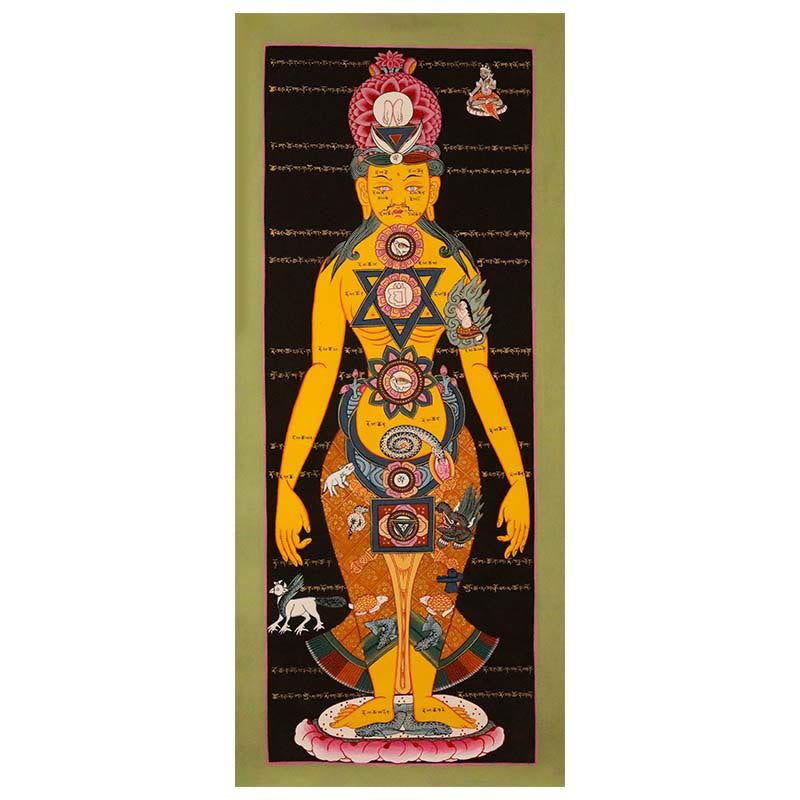 Buddha Stones, tibetisches Thangka-Gemälde, heilende, handgefertigte Dekoration (zufälliger Stil)
