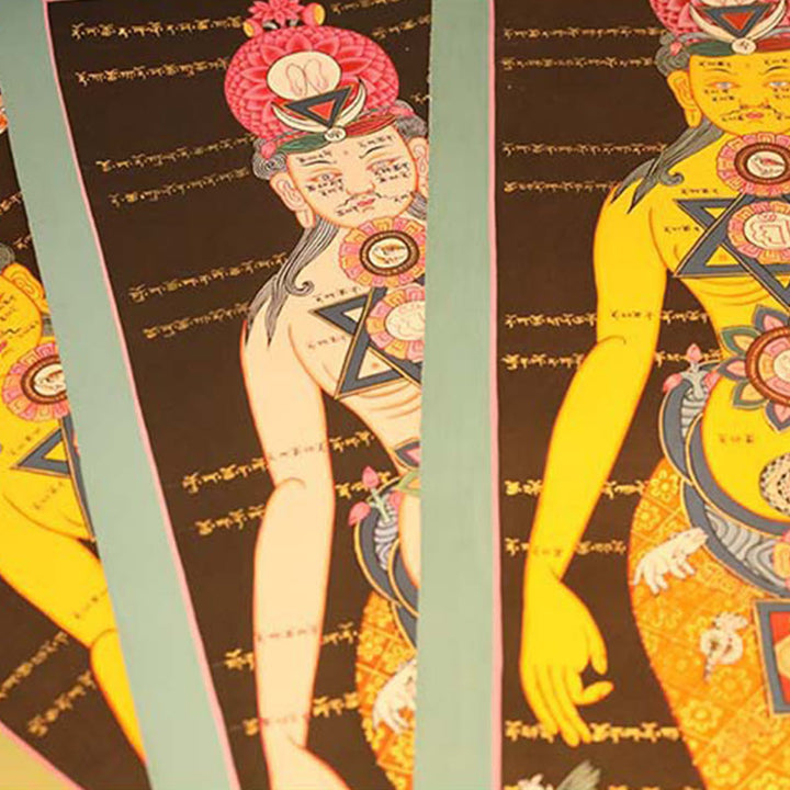 Buddha Stones, tibetisches Thangka-Gemälde, heilende, handgefertigte Dekoration (zufälliger Stil)